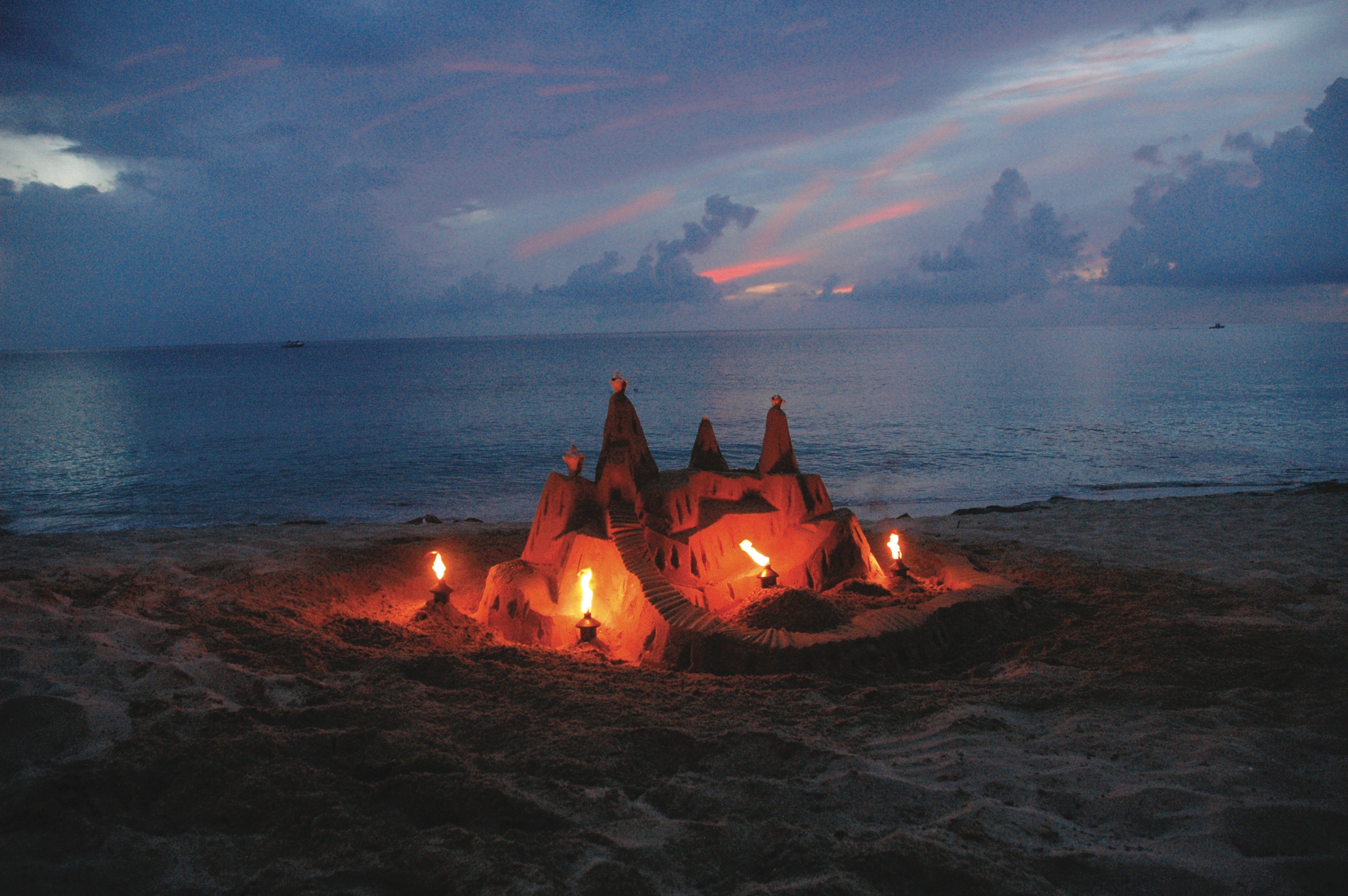 Sandcastle built on a St. Croix beach